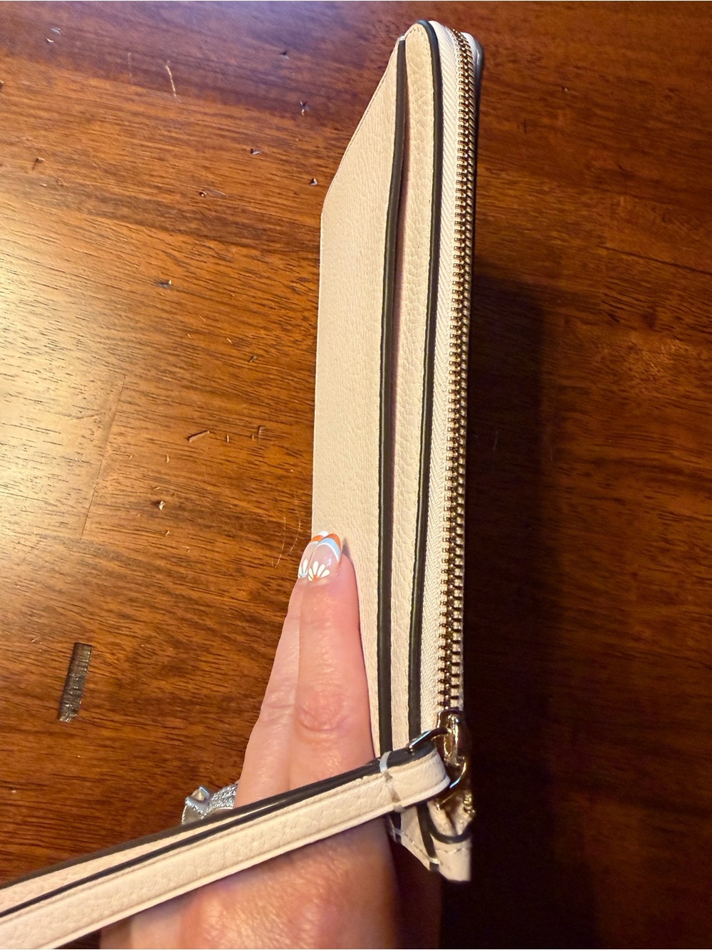 Kate Spade NWOT White Floral 2 Pocket Pouch Clutch Wallet Wristlet 8”*4 3/4” - Picture 8 of 12